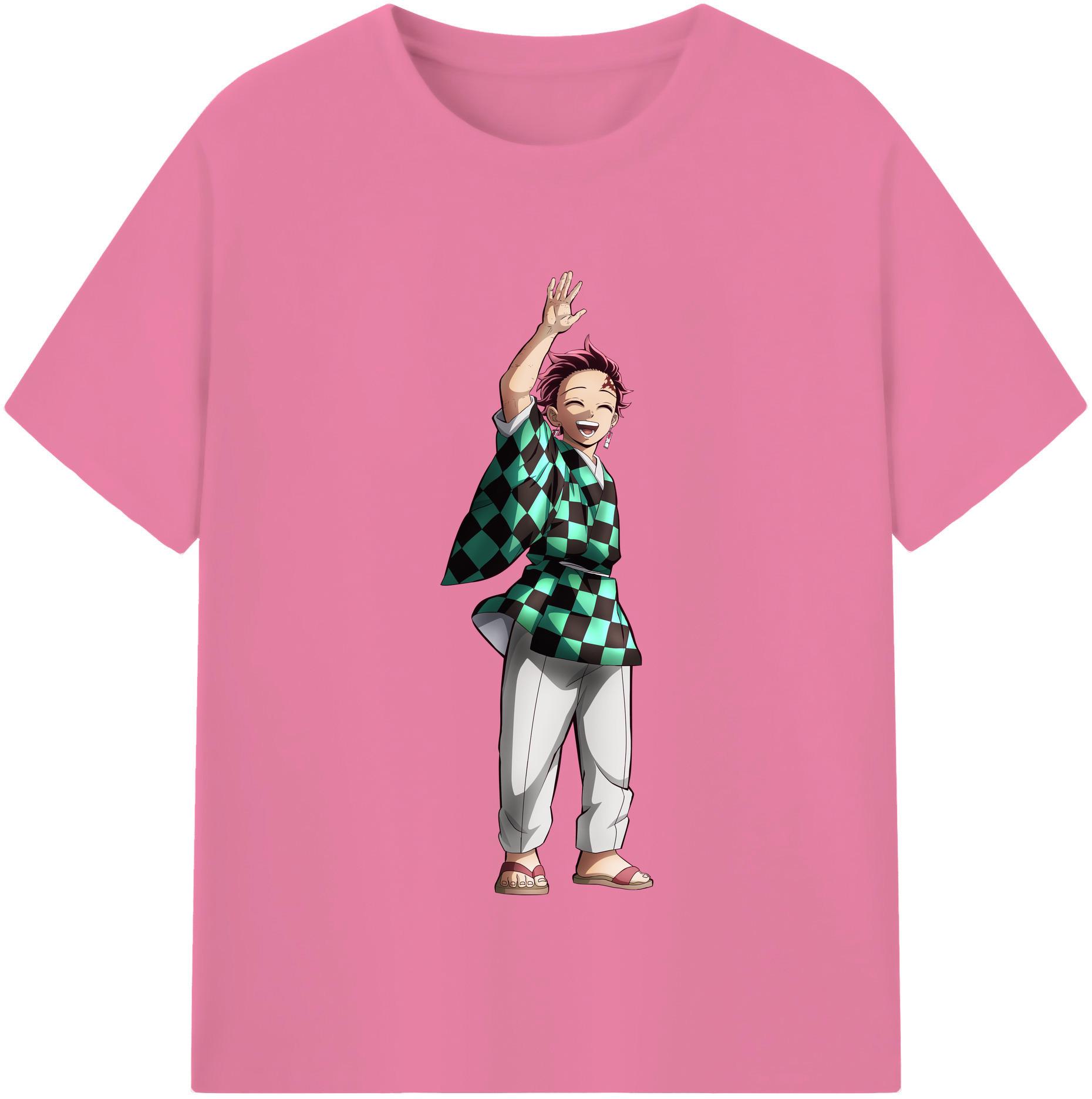 （画像用） 鬼滅の刃 竈門 炭治郎／かまど たんじろう Kamado Tanjirou 綿100％半袖Tシャツ（フロントプリント）